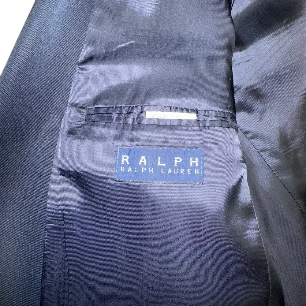 Ralph Lauren Men’s Navy Blue 100% Wool Sport Coat Blazer ~ Size 42 Tall